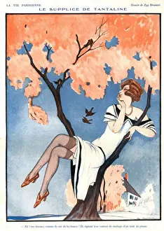 La Vie Parisienne 1920s France Zyg Brunner cc illustrations glamour stockings trees