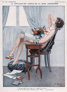 British Prints: La Vie Parisienne 1920s UK Georges Pavis erotica school of flirting naked nudes