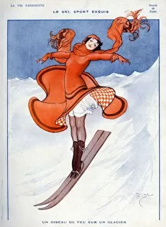 Images Dated 18th August 2009: La Vie Parisienne 1922 1910s France Zajac illustrations skiing womens woman winter