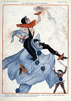 Images Dated 20th August 2009: La Vie Parisienne 1922 1920s France Georges Pavis illustrations erotica clowns harlequins