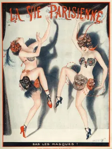 Dancers Prints: La Vie Parisienne 1922 1920s France Valdes magazines illustrations erotica dancers