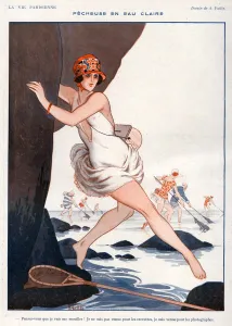 French Artwork Prints: La Vie Parisienne 1923 1920s France Armand Vallee illustrations holidays beaches