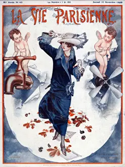 1920s Prints: La Vie Parisienne 1923 1920s France C Herouard illustrations magazines Autumn weather