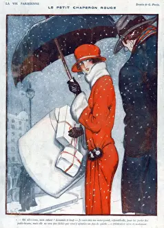 French Artwork Prints: La Vie Parisienne 1923 1920s France Georges Pavis illustrations womens unbrellas