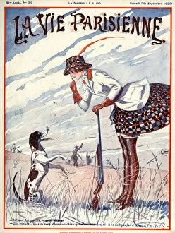 French Artwork Collection: La Vie Parisienne 1923 1920s France illustrations magazines woman womens dogs hunting