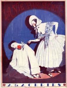 French Artwork Prints: La Vie Parisienne 1923 1920s France illustrations erotica clowns pierrot