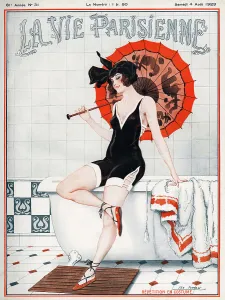 Trending: La vie Parisienne 1923 1920s France Leo Fontan magazines illustrations womens swimming