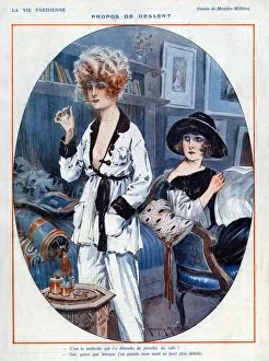 French Artwork Collection: La Vie Parisienne 1923 1920s France Maurice Milliere illustrations woman women reading