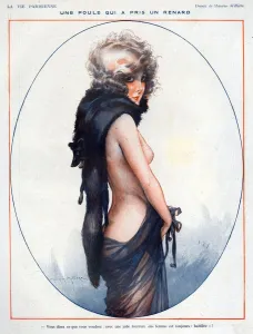 French Artwork Prints: La Vie Parisienne 1923 1920s France Maurice Milliere illustrations erotica fur