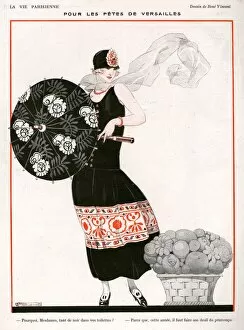 French Artwork Collection: La Vie Parisienne 1923 1920s France Rene Vincent illustrations womens umbrellas parasols