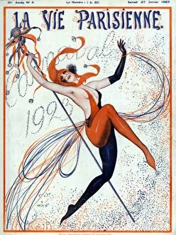 French Artwork Collection: La Vie Parisienne 1923 1920s France Valdes illustrations magazines jesters carnivals