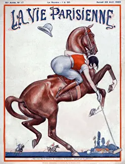 La Vie Parisienne 1923 1920s France Valdes illustrations magazines horses Polo