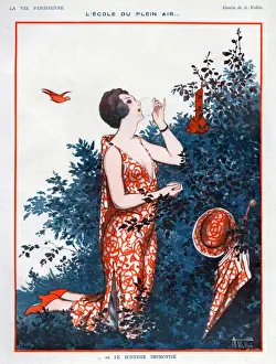 French Artwork Prints: La Vie Parisienne 1923 1920s France Valdes illustrations make-up make up makeup