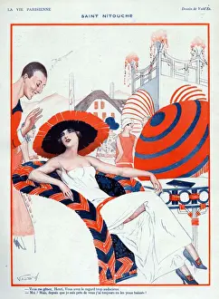 French Artwork Prints: La Vie Parisienne 1923 1920s France Valdes illustrations womens hats cafes