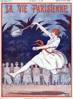1920s Prints: La Vie Parisienne 1923 1920s France A Vallee illustrations tennis
