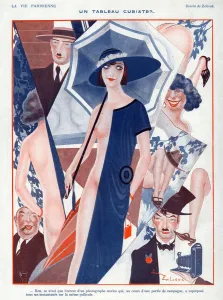 Nineteen Twenties Prints: La Vie Parisienne 1923 1920s France Zaliouk illustrations erotica Cubist womens hats