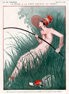 La Vie Parisienne 1924 1920s France Armand Vallee illustrations woman women fishing