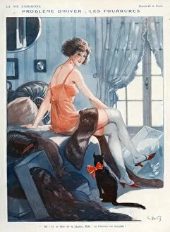 Images Dated 20th August 2009: La Vie Parisienne 1924 1920s France Georges Pavis illustrations erotica cats underwear