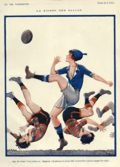 La Vie Parisienne 1924 1920s France Georges Pavis illustrations womens Rugby