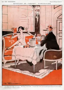 French Artwork Prints: La Vie Parisienne 1924 1920s France H Fournier illustrations erotica sugar daddies