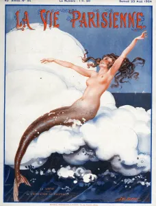Framed Print : La Vie Parisienne 1924 1920s France Leo Pontan magazines erotica mermaids seaside Framed Print : La Vie Parisienne 1924 1920s France Leo Pontan magazines erotica mermaids seaside