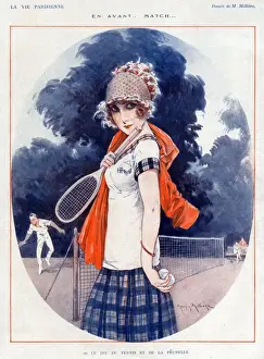 1920s Prints: La Vie Parisienne 1924 1920s France Maurice Milliere illustrations tennis