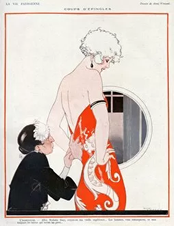 French Artwork Collection: La Vie Parisienne 1924 1920s France Rene Vincent illustrations maids servants dressing