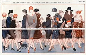 French Artwork Collection: La Vie Parisienne 1924 1920s France A Vallee illustrations womens hats shoes coats
