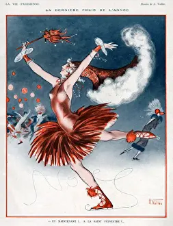 La Vie Parisienne 1924 1920s France A Vallee illustrations ice-skating ice skating