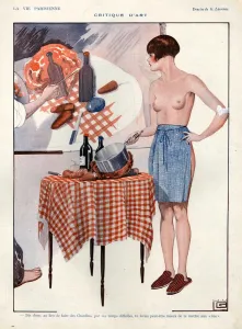 Nineteen Twenties Prints: La Vie Parisienne 1925 1920s France cc erotic cooking topless nude naked chefs