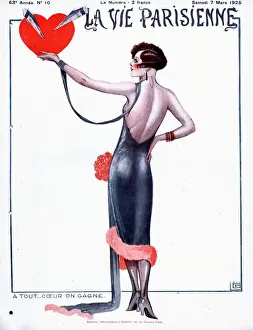 French Artwork Prints: La Vie Parisienne 1925 1920s France glamour magazines valentines day hearts womens