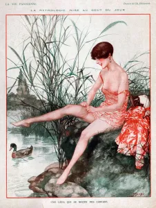 French Artwork Prints: La Vie Parisienne 1927 1920s France cc erotica ducks stockings womens glamour