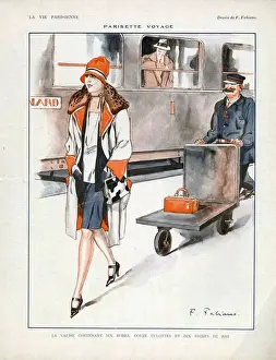 La Vie Parisienne 1927 1920s France cc luggage porters holidays trains