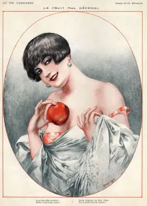 French Artwork Prints: La Vie Parisienne 1927 1920s France Herouard forbidden fruit apples erotica illustrations