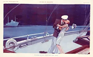 La Vie Parisienne 1929 1920s France cc boats embracing hugging kissing captain sailing