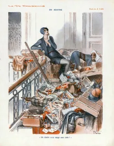 Images Dated 2008: La Vie Parisienne 1929 1920s France cc holiday last minute packing luggage holidays