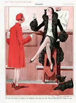 French Artwork Collection: La Vie Parisienne 1929 1920s France cc women smoking bars dogs snobs womens coats