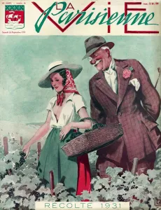 Horticulture Prints: La Vie Parisienne 1930 1920s France cc magazines dirty old men erotica fruit picking