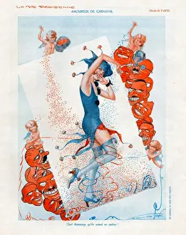 La Vie Parisienne 1930 1930s France cc carnivals glamour masks cherubs masquerade