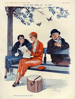 French Artwork Prints: La Vie Parisienne 1931 1930s France cc hat boxes drunks tramps