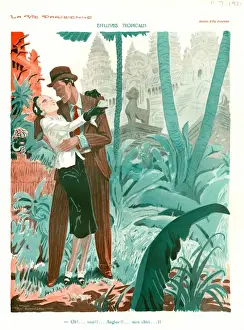 French Artwork Prints: La Vie Parisienne 1931 1930s France Hy Fournier cc honemoons tropical jungles illustrations