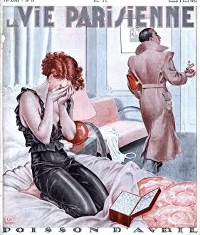 French Artwork Collection: La Vie Parisienne 1936 1930s France magazines couples beds affairs jilted arguments