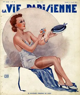 Mens Prints: La Vie Parisienne 1937 1930s USA Georges Leonnec mens glamour hats stockings womens