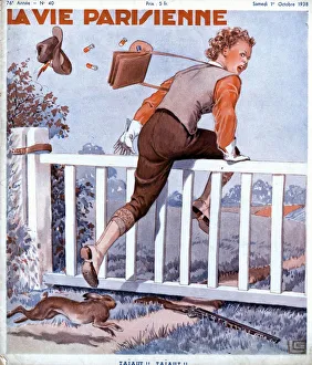 La Vie Parisienne 1938 1930s France magazines hunting shooting guns rabbits girls