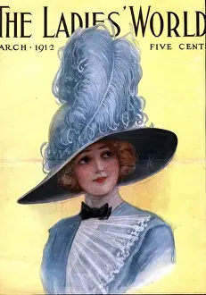 1910s Prints: The Ladies World 1910s USA hats womens portraits magazines clothing clothes ladies world