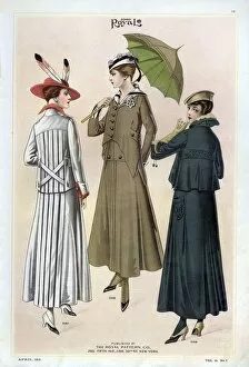Images Dated 16th September 2008: Le Costume Royal 1915 1910s USA cc womens parasols umbrellas coats