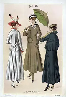 Images Dated 16th September 2008: Le Costume Royal 1915 1910s USA cc womens parasols umbrellas coats