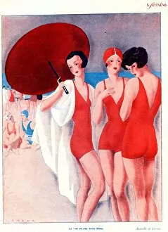 French Artwork Collection: Le Sourire 1920s France holidays swimwear swim suits swimming costumes magazines