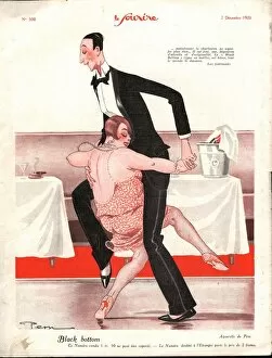 French Artwork Collection: Le Sourire 1926 1920s France black bottom humour evening-dress odd little and large