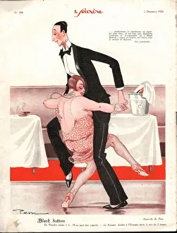 Dancers Prints: Le Sourire 1926 1920s France black bottom humour evening-dress odd little and large